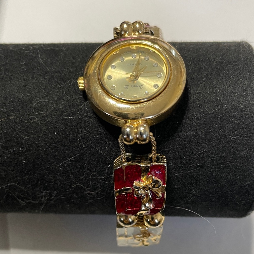 Christmas Jennie B Gold and Red Presents Watch
